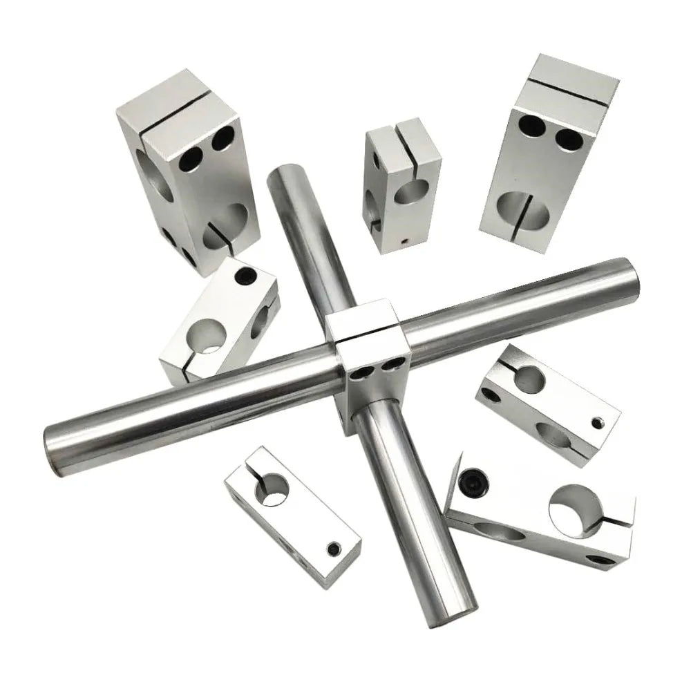 MSM pillar fixing clamp aluminum alloy fastening cross block axis fixing bracket linear shaft support steel rod connector