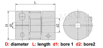 2pcs MSM Motor Shaft Couplers D25L30 Jaw Flexible Plum Clamp Coupling 8mm 5mm 6.35mm 10mm CNC Couples Ballscrew Spider Connector