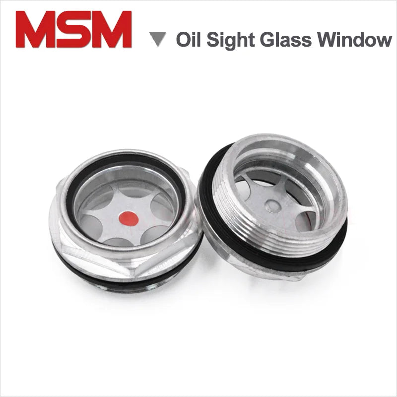 Window Oil Unit Metric Male Aluminum Oil Sight Glass Window Use For Air Compressor Pum ...