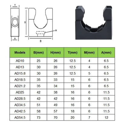 10Pc Bellow Hose Nylon Hoop Buckle Corrugated Pipe Fixing Bracket Nylon Pipe Clamp AD10 13 15.8 18.5 21.2 25 28.5 34.5 42.5 54.5