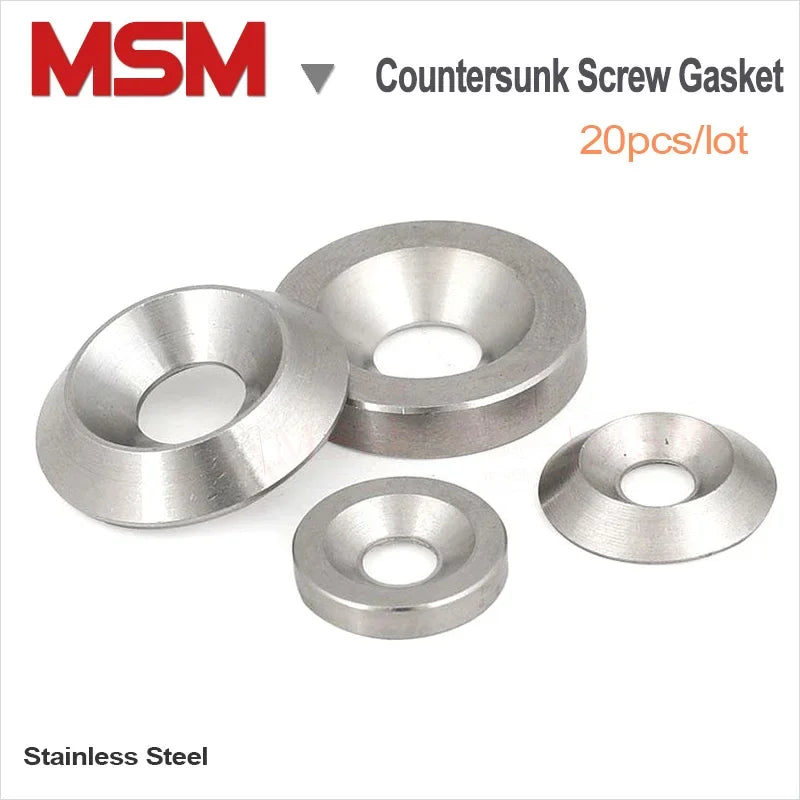 Stainless Steel Countersunk Screw Gasket Cup Head Screw Washer Joint Ring Backup Flat and Cone Shape Solid  M3 M4 M5 M6 M8 M10