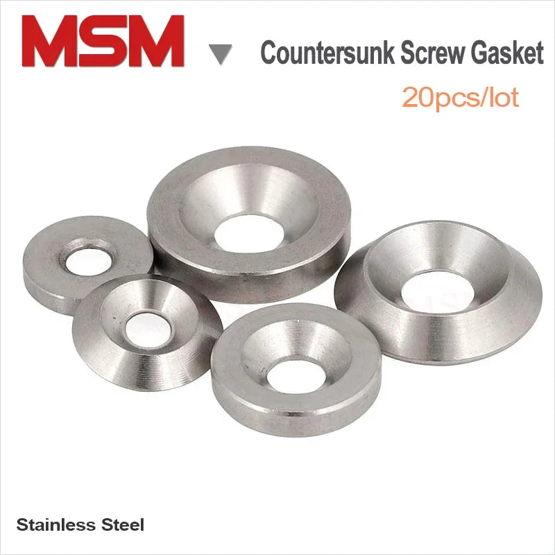 Stainless Steel Countersunk Screw Gasket Cup Head Screw Washer Joint Ring Backup Flat and Cone Shape Solid  M3 M4 M5 M6 M8 M10