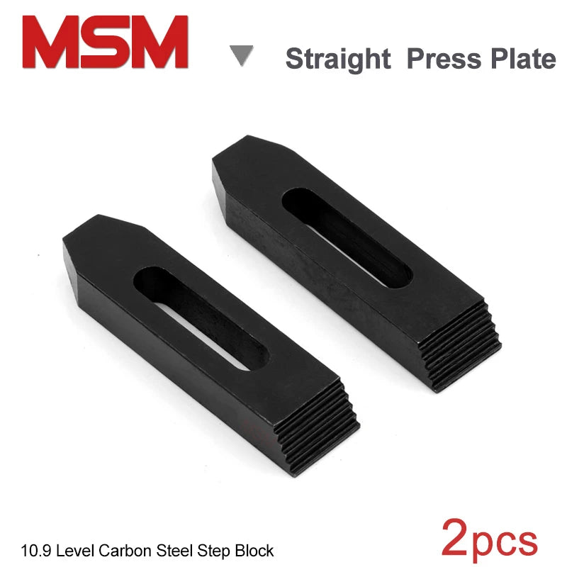 2pcs MSM Straight Press Plate 10.9 Level Steel M10 M12 M16 Gear Tooth Board Mould Step Block for CNC Milling Machine Lathe Tools