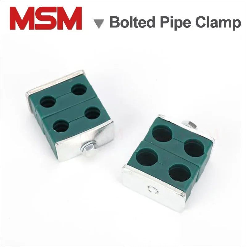 Up-Down Double Two-hole Bolted Plastic Clips Pipe Clamp Tube Fastener Assortment Kit Hydraulic Hose Cable Oil/Marine M6-M42