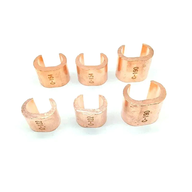X Pcs CCT C-Type Red Copper Crimp Connector C Clamp Copper Wire Connector Suitable for Senctions 10/16/20/26/44/60/76/98/122/154