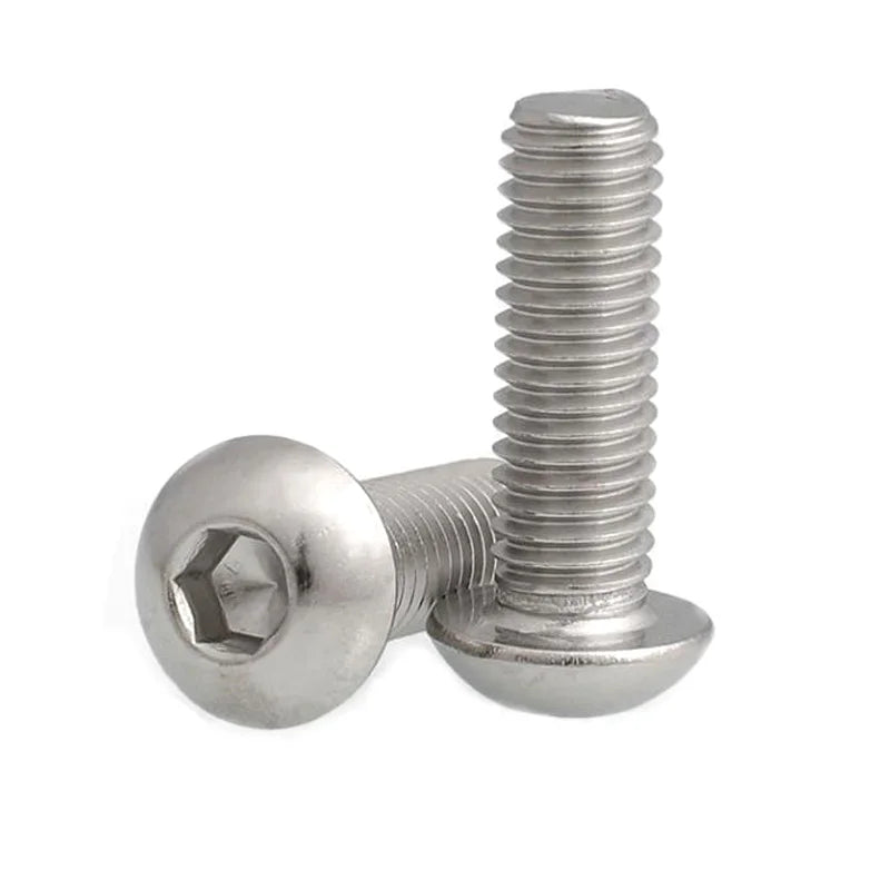 Xpcs M1.6 M2 M2.5 Button Head Screw Hex Hexagon Socket Bolt 304 Stainless Steel Semicircle Mushroom ISO7380 Screws