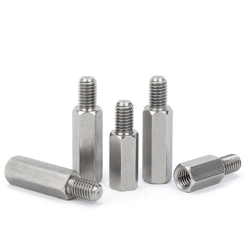 Xpcs M2.5 M3 M4 M5 Hex Male to Female Standoff 304 Stainless Steel Pillar Stud Column PCB Motherboard Spacer Screws Connector