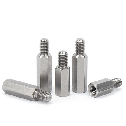 Xpcs M2.5 M3 M4 M5 Hex Male to Female Standoff 304 Stainless Steel Pillar Stud Column PCB Motherboard Spacer Screws Connector
