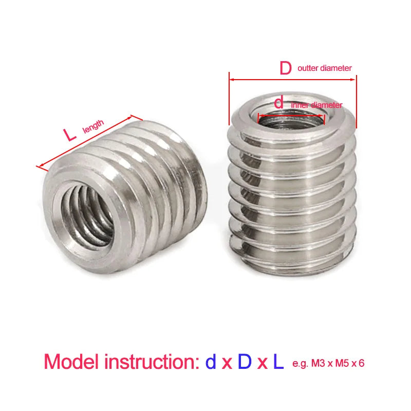 Xpcs M2.5 M3 M4 M5 M6 M8 M10 M12 Thread Adapter Screw Sheath 304 Stain ...