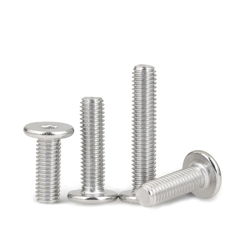 Xpcs M2 M2.5 M3 M4 M5 Hexagon Socket Ultra Thin Low Flat Screws 304 Stainless Steel Hex CM Screw Bolt