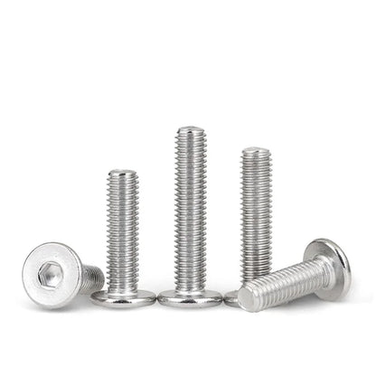 Xpcs M2 M2.5 M3 M4 M5 Hexagon Socket Ultra Thin Low Flat Screws 304 Stainless Steel Hex CM Screw Bolt