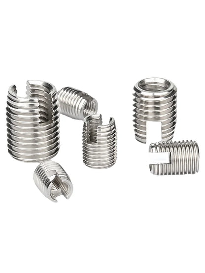 Xpcs M2 M3 M4 M5 M6 M8 M10 M12 Slotted Self Tapping Screw Sheath 304 Stainless Steel Thread Insert Threaded Sleeve Repair Nut