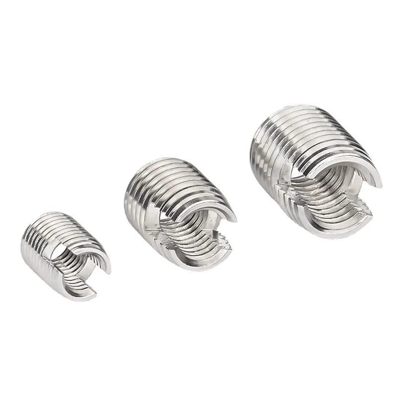 Xpcs M2 M3 M4 M5 M6 M8 M10 M12 Slotted Self Tapping Screw Sheath 304 Stainless Steel Thread Insert Threaded Sleeve Repair Nut