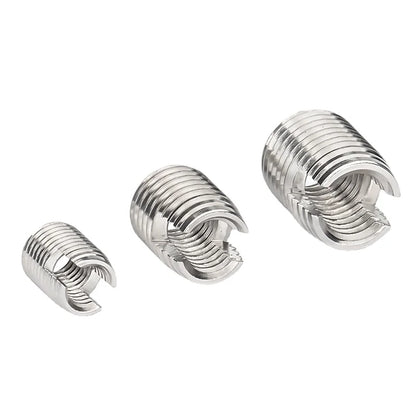 Xpcs M2 M3 M4 M5 M6 M8 M10 M12 Slotted Self Tapping Screw Sheath 304 Stainless Steel Thread Insert Threaded Sleeve Repair Nut