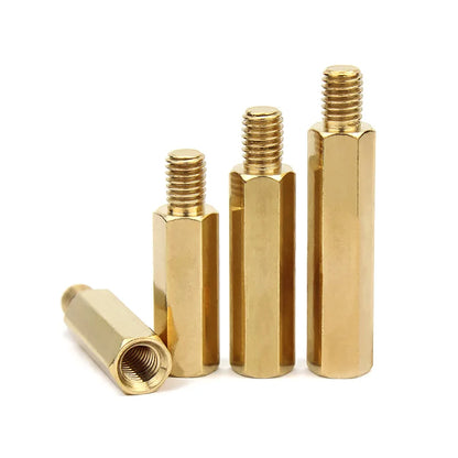 Xpcs M3 M4 Hexagon Brass Male Female Standoff Stud Single-pass Hex Column Pillar Mount PCB Motherboard Spacer Screw Bolt Nut