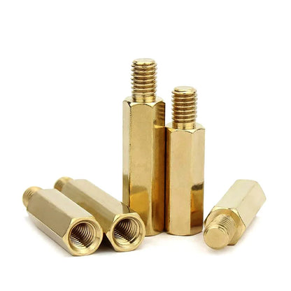 Xpcs M3 M4 Hexagon Brass Male Female Standoff Stud Single-pass Hex Column Pillar Mount PCB Motherboard Spacer Screw Bolt Nut