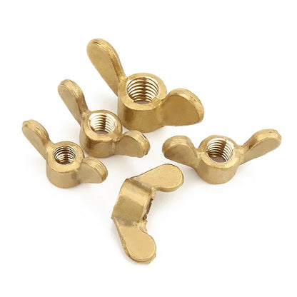 Xpcs M3 M4 M5 M6 M8 M10 M12 M14 M16 M18 M20 Brass Wing Nuts Hand Tighten Butterfly Nut Copper Screw Cap DIN315