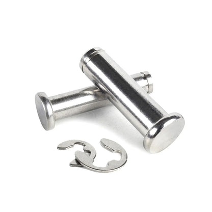 Xpcs Stainless Steel Circlip Grooved Pins M8 M10 Flat Head Cylindrical Slotted Pin Positioning Pins with Circlip Clevis Bolt