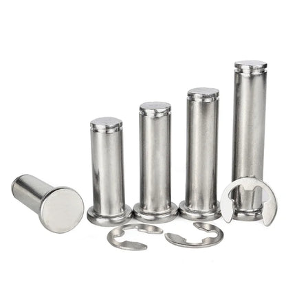 Xpcs Stainless Steel Circlip Grooved Pins M8 M10 Flat Head Cylindrical Slotted Pin Positioning Pins with Circlip Clevis Bolt