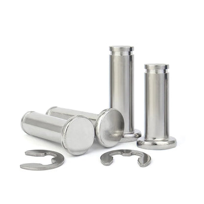 Xpcs Stainless Steel Circlip Grooved Pins M8 M10 Flat Head Cylindrical Slotted Pin Positioning Pins with Circlip Clevis Bolt