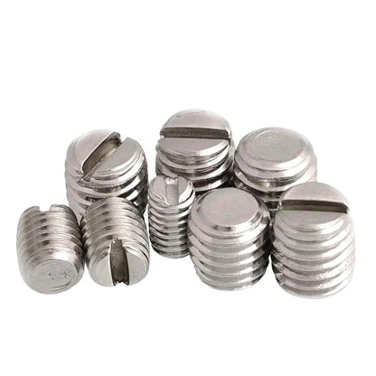 Xpcs/lot M1.6 M2 M2.5 M3 M4 M5 M6 M8 M10 Slotted Set Screw with Flat Point End 304 Stainless Steel Headless Grub Screws GB73