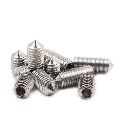 Xpcs/lot M3 M4 M5 M6 M8 Hexagon Socket Set Screws with Cone Point 304 Stainless Steel Fixed Headless Tip Grub Screw DIN914