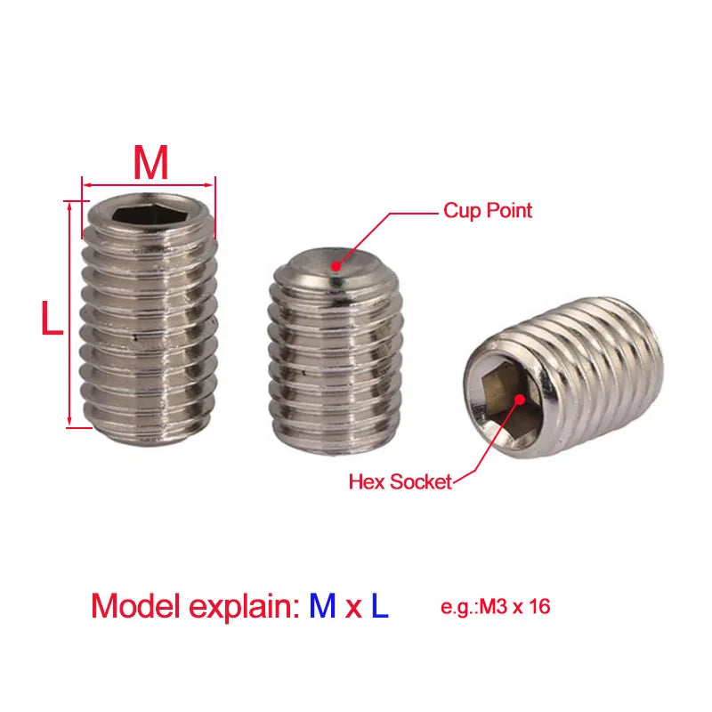M3 X 30 Mm Cup Point Set Schraube – 10 Stück, Für Modellbau & Elektronik