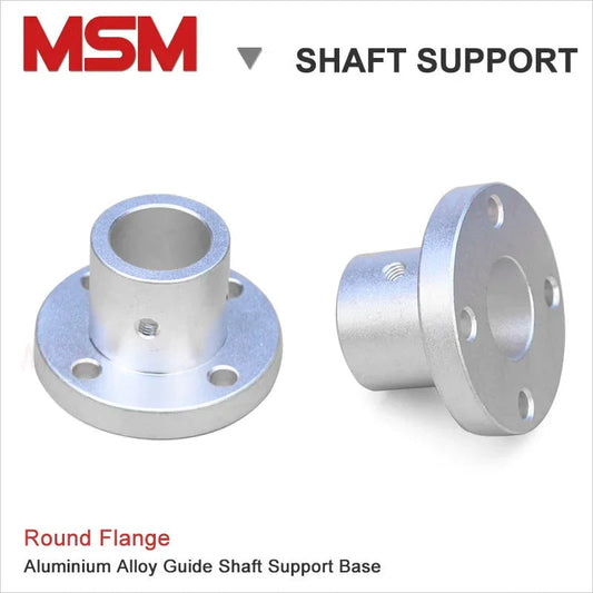 4pcs MSM Round Flange Guide Shaft Support Base 8/10/12/16/20/25/30mm Shaft Fixture Bracket Rod Holder Mount Connector