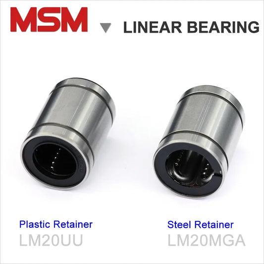 10pcs MSM Steel Cage Linear Bushing LM20MGA High Temperature LM20GA Slide Motion Shaft Guide Bearing 20mm 20x32x42mm LM20UU