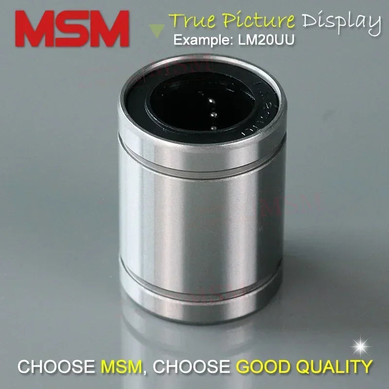 MSM Linear Bearings Standard Type LM3 LM4 LM5UU LM6UU LM8UU LM8SUU LM10UU LM12UU LM13UU LM16UU LM20UU LM25UU LM30UU LMU/SM/LB/SDM/KLM Ball Bushing (mm)