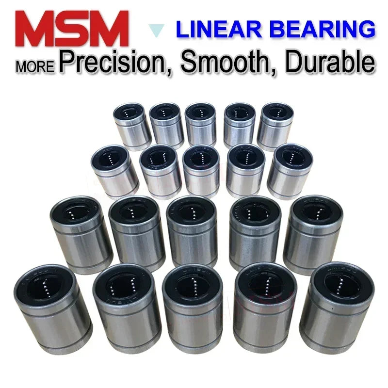 MSM Linear Bearings Standard Type LM3 LM4 LM5UU LM6UU LM8UU LM8SUU LM10UU LM12UU LM13UU LM16UU LM20UU LM25UU LM30UU LMU/SM/LB/SDM/KLM Ball Bushing (mm)