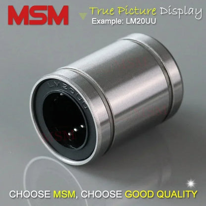 MSM Linear Bearings Standard Type LM3 LM4 LM5UU LM6UU LM8UU LM8SUU LM10UU LM12UU LM13UU LM16UU LM20UU LM25UU LM30UU LMU/SM/LB/SDM/KLM Ball Bushing (mm)